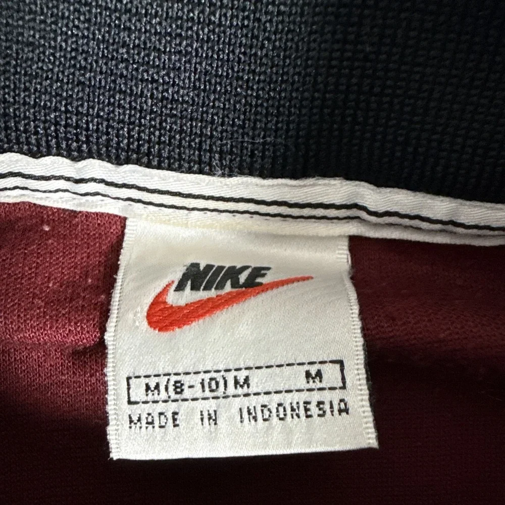 Vintage Y2k Nike Team Full Zip Embroidered Track Jacket Maroon Medium Tech
